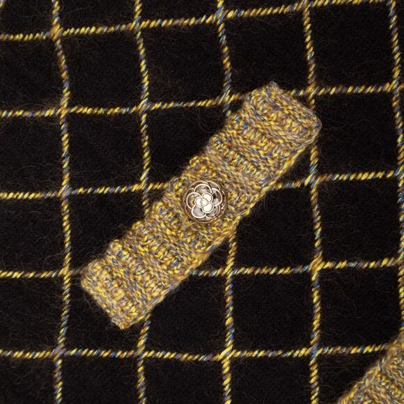 CHANEL Runway F/W 2015 Brasserie Black Gold Silk Cashmere 15K Cardigan FR42 - Picture 15 of 16